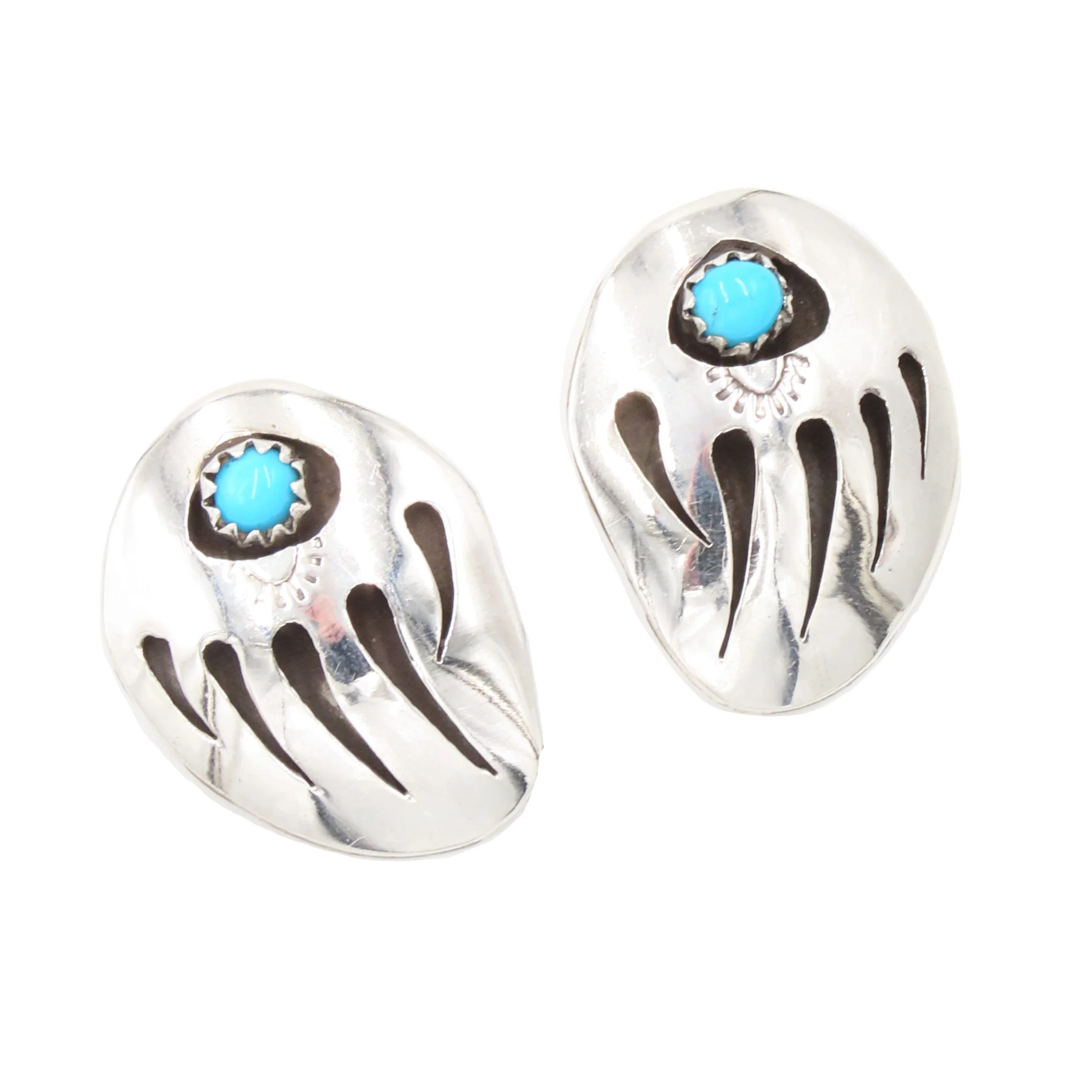Turquoise Navajo Sterling Silver 'PY' Bangle/Bracelet — NovaQuartz